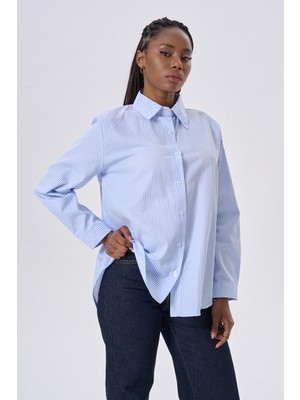 HANIQA Modern ve Şık Günlük Çizgili Gömlek