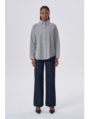 HANIQA Modern ve Şık Günlük Çizgili Gömlek