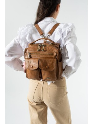 Baginn Vegan Deri Kadın Sırt Çantası 30*30 cm Işıklı Charm Hediyeli Omuz ve Postacı Fonksiyonel Kullanım