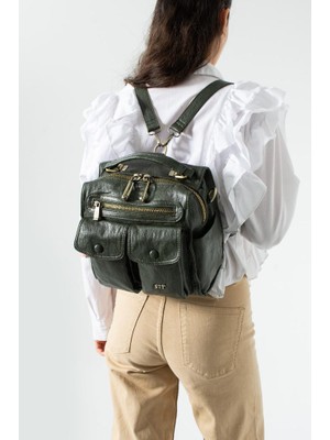 Baginn Vegan Deri Kadın Sırt Çantası 30*30 cm Işıklı Charm Hediyeli Omuz ve Postacı Fonksiyonel Kullanım