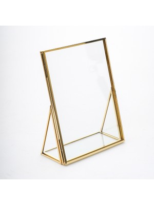El Crea Designs Masaüstü 20x15 Cam Fotoğraf Çerçevesi El Yapımı Gold Pirinç Dekoratif Tasarım