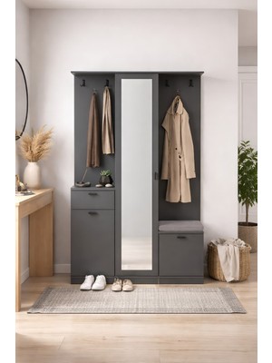 Sarmobi Harmony Partmanto Vestiyer Ayakkabılık 106X190X39 cm - Modern Tasarım