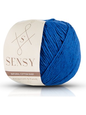 Sensy Premium Amigurumi İpi Punch (Panç) Saks Mavisi Baby Soft Cotton 50 gr Yumuşak Dokulu Örgü İp