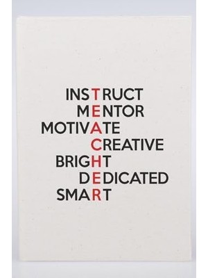 Öğretmenler Günü Hediyesi Kelime Tasarımlı Kanvas Defter