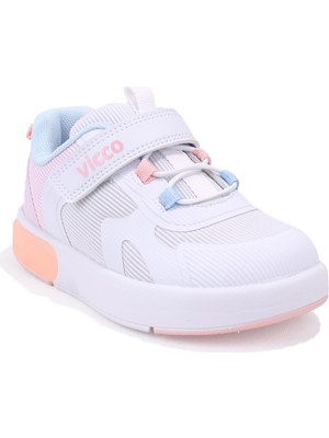 Vicco Babil 346P26Y130 Beyaz Pembe Ortopedik Günlük Işıklı  Kız Çocuk Spor Ayakkabı