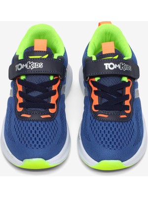 Tonny Black Çocuk Unisex Lacivert Sarı Rahat Kalıp Nefes Alabilen Cırtlı Bağcıklı Sneaker