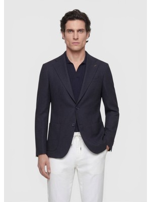 Ramsey Lacivert Zeroweight Slim Fit Yün Karışımlı Ceket