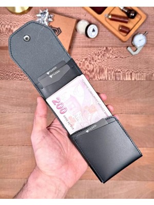 Fil Deri Trend Viral Hakiki Deri Para Bölmeli Kartlıklı Pratik Cüzdan 2142