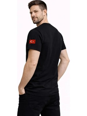 Erkek Türkiye World Cup 2026 Baskılı Tişört Futbol Temalı Forma T-Shirt - Siyah