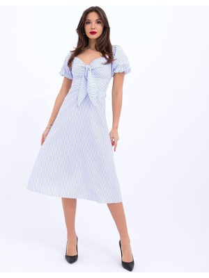 5948 Elbise-Washington Çizgili