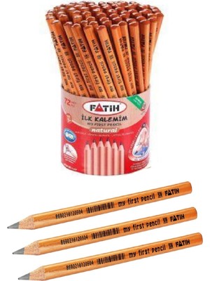 Fatih Ilk Kalemim 3 Adet Jumbo Üçgen Başlangıç Kalemi Natural Renk Seçeneği ile