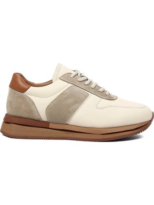 Celal Gültekin Erkek Bej Bağcıklı Kalın Tabanlı Sneaker