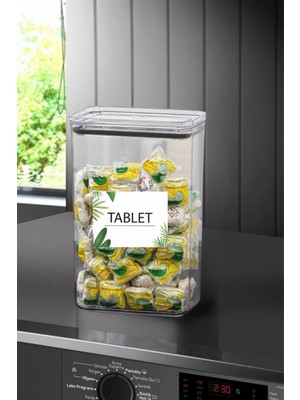 PremiumPort Dikdörtgen Banyo Saklama Kabı 2,9l Vakum Kapaklı Set