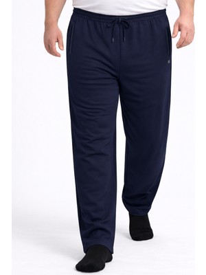Battal Moda Battalmoda Erkek Büyük Beden Lacivert Iki Iplik Cep Fermuarlı Eşofman Altı 3xl-4xl-5xl-6xl-7xl-8xl