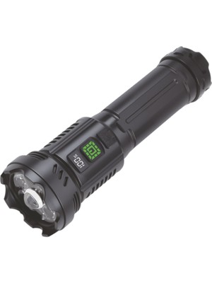 Cata CT 8025 Atak El Feneri 6400K Beyaz Işık 160 Lümen Dijital Şarj Göstergeli Kamp ve Outdoor Kullanımı