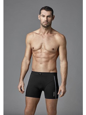 Dagi Compact Sports Boxer Siyah Renk Erkekler İçin Uzun Paça Yumuşak Bel Bandı ile Konfor