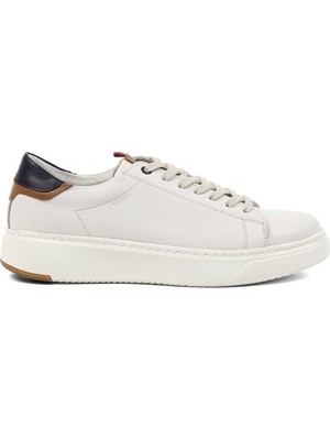 Celal Gültekin Erkek Bej Kalın Tabanlı Deri Sneaker