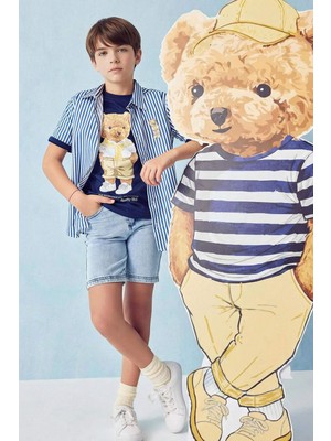 DeFacto Ayıcıklı Regular Fit Bisiklet Yaka Kısa Kollu Tişört Erkek Çocuk H2957A826SM