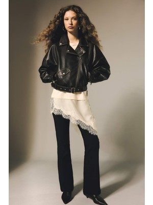 DeFacto Flare Fit Fermuarlı Normal Bel Bengalin Pantolon G2313AX26SP