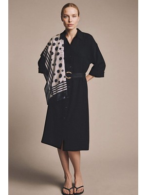 DeFacto Regular Fit Yarım Kollu Midi Elbise H0231AX26SP