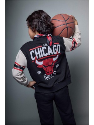 DeFacto NBA Chicago Bulls Bomber Hırka Erkek Çocuk G7617A826SP