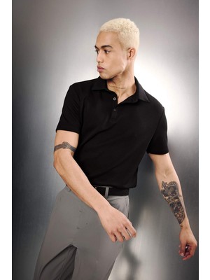DeFacto Standart Fit Polo Yaka Sporcu Modal Kısa Kollu Tişört F9834AX26SP
