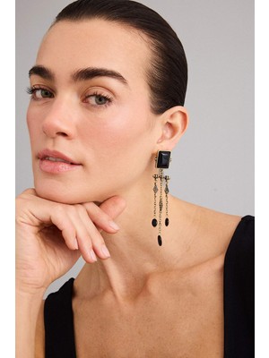 DeFacto Kadın Siyah Sallantılı Küpe F6858AXNS