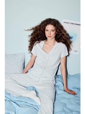 DeFacto Kısa Kollu Pijama Üstü G4623AX26SM