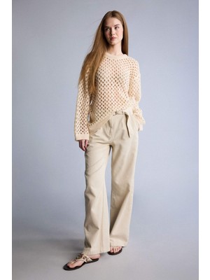DeFacto Wide Leg Çift Cepli Yüksek Bel Standart Boy Modal Pantolon D4467AX26SP