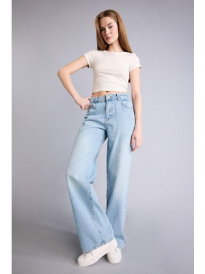 DeFacto Low Rise Wideleg Düşük Bel Jean Pantolon G2208AX26SP