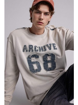 DeFacto Boxy Fit Bisiklet Yaka Sweatshirt H6268AX26SP