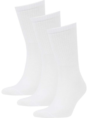 DeFacto Erkek Rahat Lastikli 3'lü Pamuklu Uzun Çorap Z0806AZNS