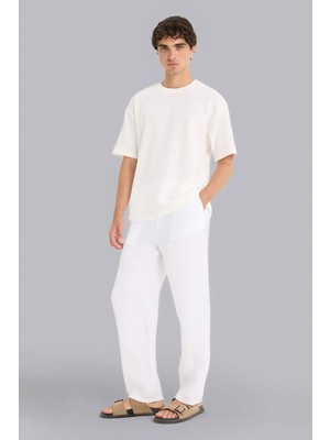 DeFacto %100 Keten Relax Fit Üç Cepli Geniş Paça Pantolon F4601AX25HS