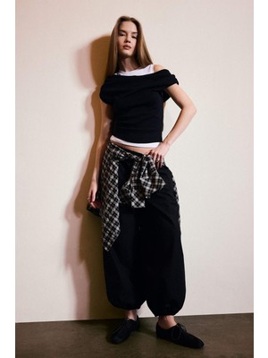 DeFacto Balloon Fit Normal Bel Poplin Pantolon G9509AX26SP