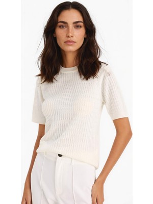 DeFacto Regular Fit Bisiklet Yaka Kısa Kollu Triko Kazak D3306AX25AU