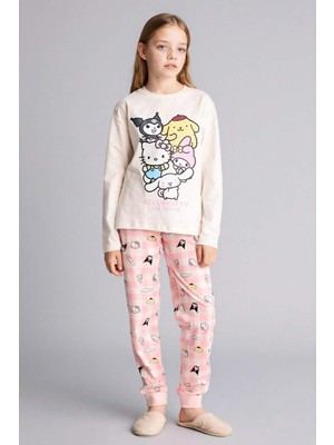 DeFacto %100 Pamuklu Hello Kitty 2'li Pijama Takımı Kız Çocuk H1070A826SP