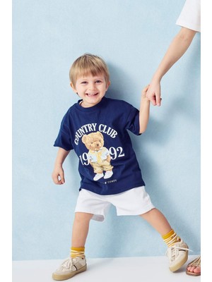 DeFacto Ayıcıklı Regular Fit Kısa Kollu Tişört Erkek Bebek H2805A526SM