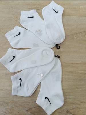 Ünlü Erkek Spor Patik Coton Yıkamalı Parfümlü 6 Çift Beyaz