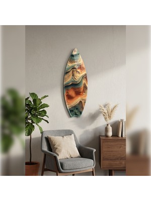 Decorita Sörf Tahtası Şekilli Modern Cam Tablo | Deep Canyon | 33CM x 99,5cm