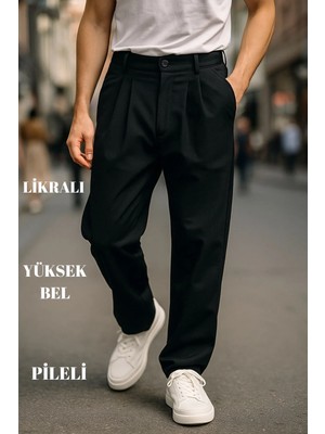 Cedy Denim Erkek Yüksek Bel Pileli Baggy Chino Pantolon C358