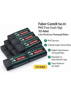 LTG Nova No:30 Pvc Free Siyah Silgi 10 Adet Bırakmaz Yumuşak Doku