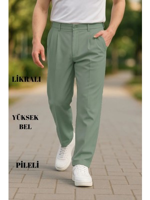 Cedy Denim Erkek Yüksek Bel Pileli Baggy Chino Pantolon C358