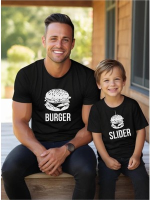 Tshirthane Burger Slider Baba Oğul Kız (TEK ÜRÜN FİYATIDIR KOMBİN YAPMAK İÇİN EN AZ 2 ADET SEPETE EKLEYİNİZ)