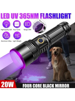 Toptan Bulurum F.b.ı F365 Uv 20W Şarjlı 26650 Pilli Profesyonel El Feneri