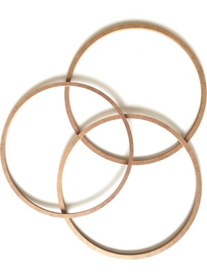 Dekolobi 3'lü 33 cm MDF Halka Vidasız Makrome Kasnak Düş Kapanı Doğal Renkli Tasarım