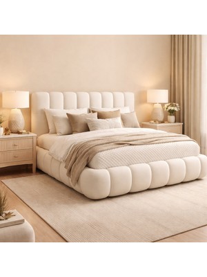 Mersanto Meryem Bazalı Yatak Seti – Modern Sandıklı Depolamalı Çift Kişilik Yatak