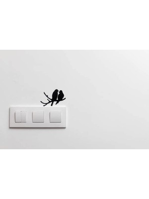 Adoz Shopping Çift Taraflı Kullanıma Uygun Dal Üstünde Kuşlar Duvar