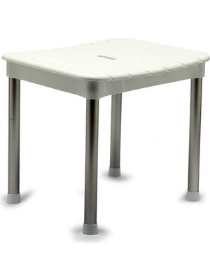 Adoz Shopping M-KV33-01 Okaliptus Tabure, Maks. 100 kg Kapasite, 37 x 34 x 30 Cm, Beyaz