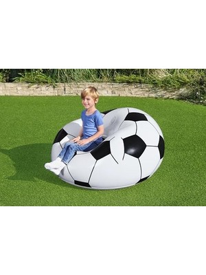 Adoz Shopping Up In & Over Beanless Futbol Topu Koltuğu, 114 x 112 x 66 Cm, Futbol Hava Koltuğu, Siyah/beyaz