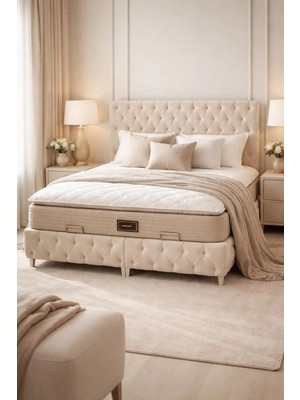 Mersanto Chesterfield Modern Sandıklı Depolamalı Çift Kişilik Baza